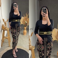 HITAM Kebaya Bali Black Long T-Shirt Set