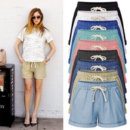 short pants women plus size seluar pendek perempuan Women's Short Imitation Denim Pants - Loose Fit 