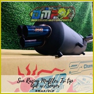 ✧ ▼ ♂ SUN RACING SILENT KILLER PIPE STAINLESS BLUE TIP FOR NMAX/AEROX/CLICK/M3/MIO/PCX160/SKYDRIVE/