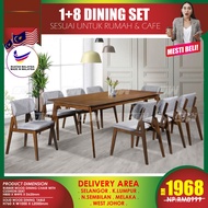 CT102D CC115 1+8 Seater Solid Wood Dining Set Kayu / Dining Table / Dining Chair / Meja Makan / Kerusi Meja Makan / Buffet Makan Meja / Meja Party Makan Weekend by IFURNITURE