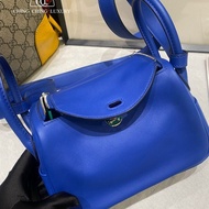 🌈Hermes💙Mini Lindy一代💙法國藍銀扣🌈99.9新閑置🌟Swift皮🌟愛馬仕🌟