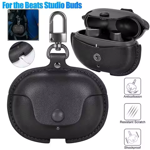 Protective PU Leather Case for Beats Studio Buds / Buds+ Plus Cover Shockproof Earphone Accessories 