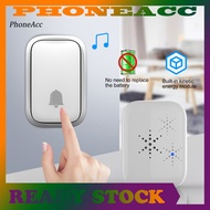 Wireless Doorbell 38 Ringtones Self-powered Technology Intelligent Waterproof Adjustable Volume Plug and Play Smart Door Bell for Home
