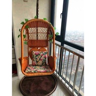 Bakul Gantung Rotan Sebenar Kerusi Rotan Buaian Dalaman Rumah Kerusi Goyang Malas Balkoni Gantung Ba