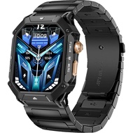 Lamshaw Compatible with OUKITEL Smart Watch Bands, 22mm Solid Business Stainless Steel Metal Bands C