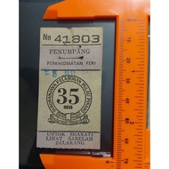 vintage old 1970s penang feri ferry used ticket