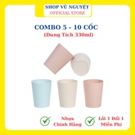 Combo of 5-10 330ml Round Plastic Cups Made of Thick PP Plastic, Not Afraid of Falling, Easy to Clea