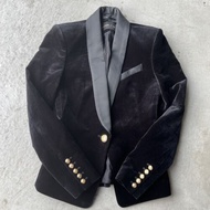 Balmain x H&M 黑色絲絨西裝褸外套 velvet blazer