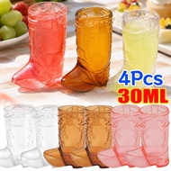 30ml Reusable Plastic Western Cowboy Boot Shaped Shot Cups Mini Festival Christmas Halloween Bar Par