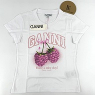 GANNI T-shirt Baby-t เสื้อยืดคอกลม Organic Cotton ผ้าฝ้าย รุ่น A1050185-151 แท้ 100%