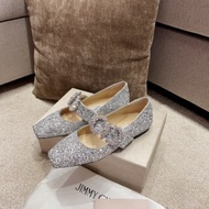 Jimmy Choo 閃亮 平底鞋 配水晶扣