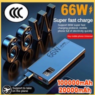 【SG STOCK】3C 66W 20000mAh 100000mAh Powerbank Super Fast Charging Powerbank Portable Mini Flash Char