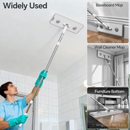 CTIME Large Mop and Bucket Set, Flat Mop and Bucket System, Wall Mop with Adjustable Handle (Max 70.