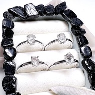 淡礦。戒指 半銀 一圖一物 淨化 原礦 療癒 l 閃靈鑽 隨機 l