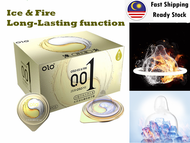 OLO 001 Hot & Cold Condom Time Delay Condom Jelly Box Design