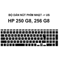 Key button sticker set for HP 250 G7, G8; HP 255 G7, G8; HP 256 G7, G8 Japan -> US | Japan layout ke