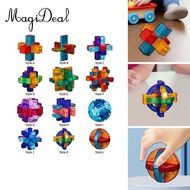 MagiDeal IQ Challenge Puzzle Set for Skill Development, 7x7x7cm, Mind Games for Kids