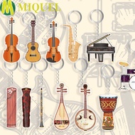 MIQUELZA Guitar Model Pendant, Cello Ukulele Guitar Acrylic Keychain, Backpack Ornament Zither Clari