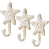 3pcs Towel Hooks for Bathrooms,Decorative Towel Holder Wall Mount Hand Towel Hook Star Shape Iron Re