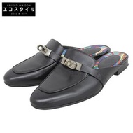 愛馬仕 Oz Kelly 五金平底穆勒鞋女款黑色 35 碼