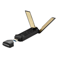 ASUS 華碩 WiFi 6 雙頻 AX1800 USB 無線網路卡 附延長插槽  USB-AX56  1個