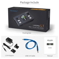 FEELWORLD LIVEPRO สวิตช์เครื่องผสมวิดีโอมัลติฟอร์แมต V1 L1 4XHDMI อินพุตกล้องผลิต USB3.0เครื่องมือถ่
