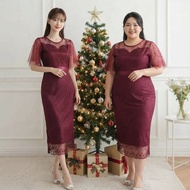 Dyllon Fashion -RYUKA Brocade Wedding Dress - Dress KoreanWanita - New Brocade Midi Tile Dress - Ele