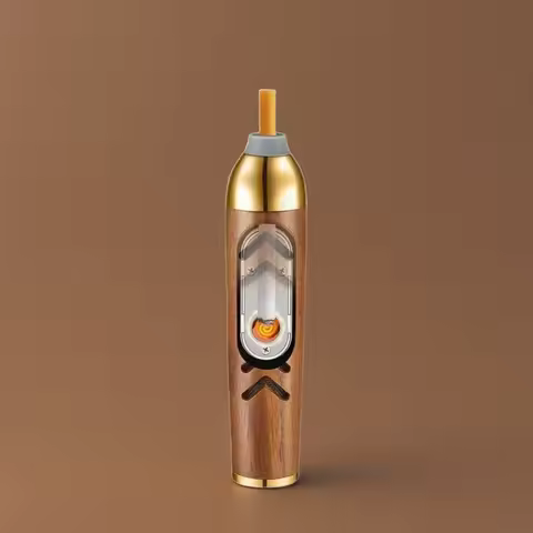 HOT Handheld Mini Ashtrays USB Lighter Anti Soot-flying Portable Car Ashtray Wood For Working Drivin