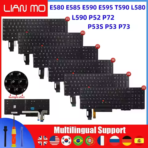 US Italian Greek Swedish Slovenian Switzerland keyboard for Lenovo E580 E585 E590 E595 T590 P53S L58