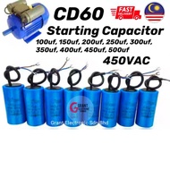 CD60 Starting Capacitor 100uf 150uf 200uf 250uf 300uf 350uf 400uf 450uf 500uf 450VAC