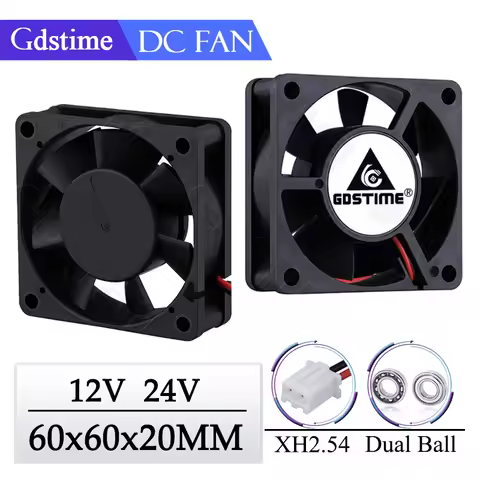 Gdstime 6020 Fan 24V 12V Cooler 60MM*20MM DC Brushless Cooling Fan 60MM Dual Ball Radial Fan for 3D 