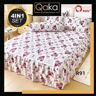 CADAR ROPOL (4IN1) BEDSHEET BEDDING PILLOW BOLSTER CASE SET CLASSIC ELEGANT DESIGN KING & QUEEN SIZE