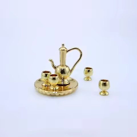 1: 12 Mini Disc Tea Set 52DOLLHOUSE Miniature Food and Play Scene Model Dollhouse Accessories