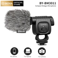 BOYA BY-BM3011 Compact Cardioid Condenser Microphone with TRS TRRS Audio Cables for PC Smartphone DSLR Cameras Audio Recorders Computers Live Streaming Vlog
