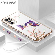 Hontinga Casing Ponsel untuk OPPO Reno 6 Reno6 4G, Casing Karet