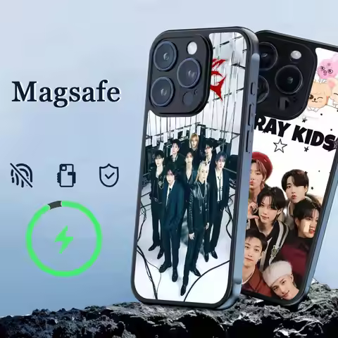 1pc Cool Kpop Singer S-stray K-kids Phone Magnetic Case For IPhone 16 14 13 15 Pro Max Plus For Mags