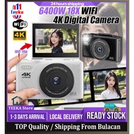 【with 64GB Card】TEEKA  Vetek 8 WiFi Digital Camera 64MP 18X Zoom 4K Vlogging Camera for youtube 180°