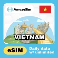 AmazeSim VIETNAM eSIM 3-10 Days Daily High speed 5G data 1-2 GB Unlimited 128kpbs | 24H email Delive