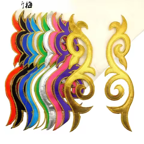 2Pairs Colored Cloud Baroqu Applique Clothing Embroidery Patch Fabric Sticker Iron On Patch Craft Se