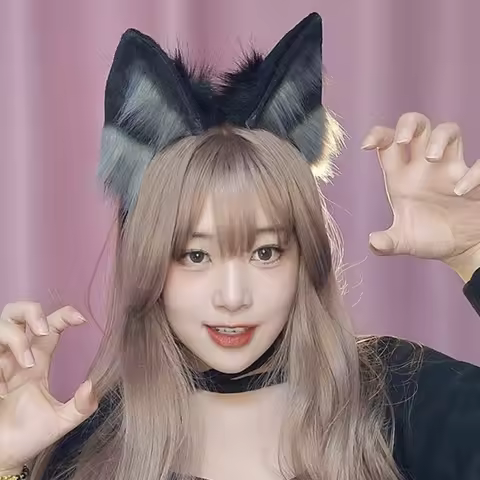 HOTRemovable electric model Anime Cosplay Props Beast Cat Hair Hoop Furry Dynamic Ear for Halloween 