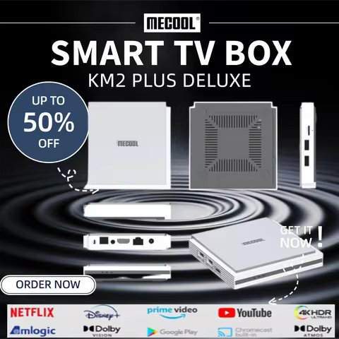 MECOOL KM2 Plus Deluxe Android TV Box With Netfilx 4K Certified Doby Atmos/Dolby 4G+32G WiFi6 1000M 