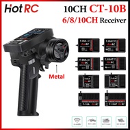 HOTRC CT-10B 10CH Transmitter 2.4Ghz Radio Color Screen With 6/8/10CH F-06A F-08AT F-01A F-10AT Gyro