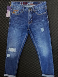 CELANA PANJANG PRIA ORIGINAL NON STRET SOBEK REGULER SIZE 28-33 RUNAWAY Denim Jeans Nyaman Stretch S