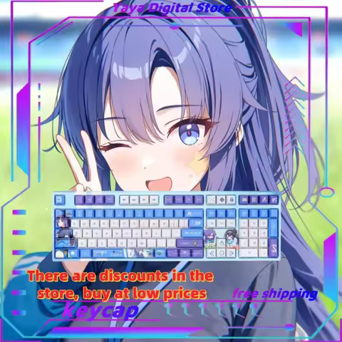 120 Keys Blue Archive Yuuka Theme Keycaps Cherry Profile Pbt Thermal Sublimation Mechanical Keyboard