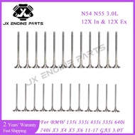 N54 N55 Engine 24X Intake Exhaust Valves For BMW 3.0 135i 335i 435i 535i 535xi 640i 740i 740li X3 X4