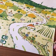 法國勃艮第酒鄉單車遊(手繪插畫含A4畫框)