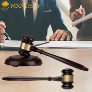MXMUSTY Wooden Judge Hammer, High Quality Long Handle Wood Adjudgement Gavel, Delicate Handcrafted c