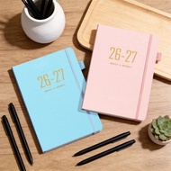 Fabric Planner Hardcover Book 2027 Calendar Book A5 Coil Strap Book Schedule Book Cross-Border Noteb