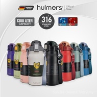 Hulmers - 1.3L Stainless Steel 316 Thermos Flask With Strap Vacuum Flask With Straw