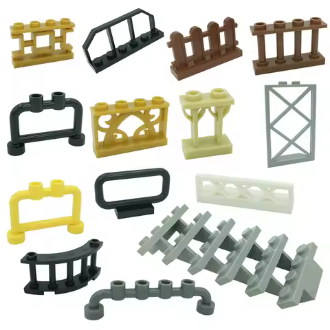 City Building Block MOC Parts Fence Railing Stair Barrier Ladder Guard Castle Garden Farm Military B